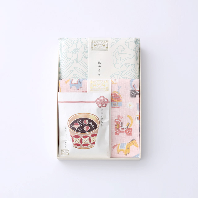ごあいさつしるこ/かや織ふきん 午/花ふきん 白百合