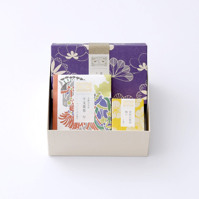 ほうじ茶レーズンサンドと干支番茶、葛湯のセット