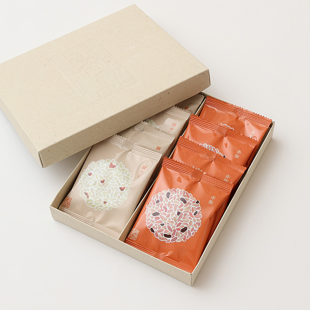 産地のおやつ お米せんべい/吹き寄せ めでた/花ふきん 白百合