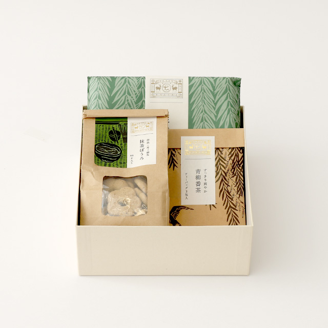 産地のおやつ ぼうろ・番茶 小袋・「彩り豊かな」花ふきん