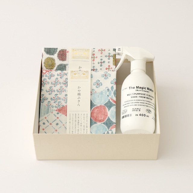 THE Magic Water・かや織ふきん 柄あわせ 三彩/藍