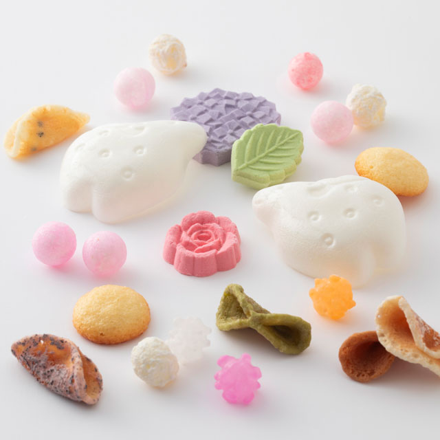 吹き寄せ 花／かや織ふきん　ハート／番茶 小袋  春摘み番茶