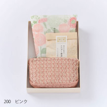 ラッセル編み舟形ポーチ／かや織ふきん　花束／番茶 小袋 エルダー番茶(NR2)