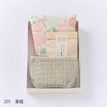 ラッセル編み舟形ポーチ／かや織ふきん　花束／番茶 小袋 エルダー番茶(NR2)