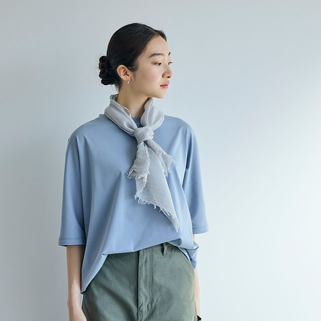 ラッセル編み舟形ポーチ／ふんわり首まきてぬぐい／三種の花の米粉クッキー(NR2)