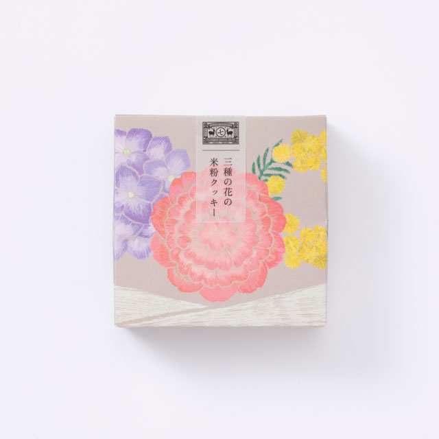 ラッセル編み舟形ポーチ／ふんわり首まきてぬぐい／三種の花の米粉クッキー(NR2)