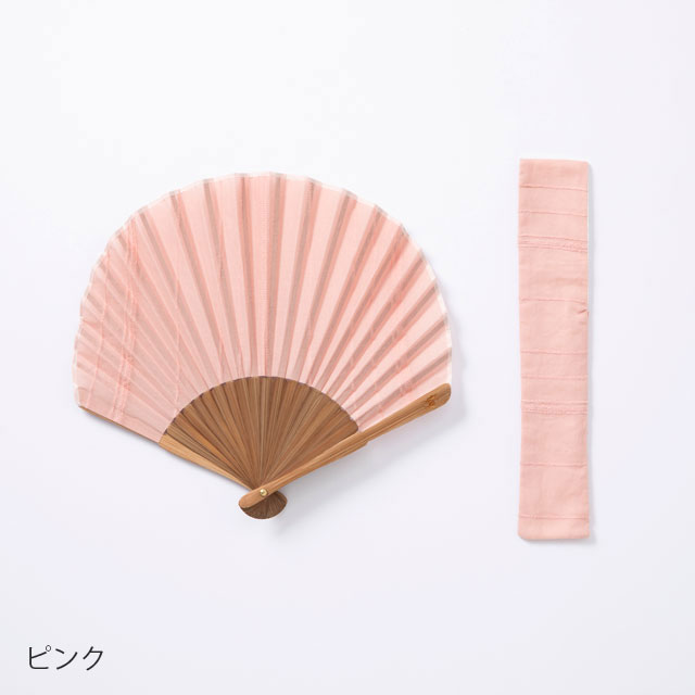 ホタテ形扇子 モール糸ドビー／タオルハンカチ　マンガン染／植物の香りのひんやりリフレッシュシート（NR2）