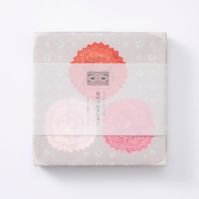 カーネーションの最中フロランタン／かや織ふきん　春の花紋様／番茶 小袋  春摘み番茶
