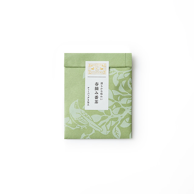 カーネーションの最中フロランタン／かや織ふきん　春の花紋様／番茶 小袋  春摘み番茶