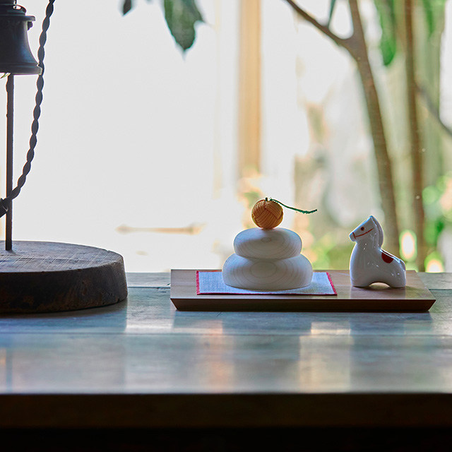 【WEB限定】お正月飾りセットB 瀬戸焼の干支飾り 午・鏡餅飾り 小