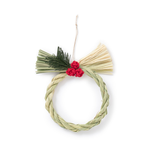 【WEB限定】お正月飾りセットC　小さな注連縄飾り　輪飾り・鏡餅　中・辻与製陶所 涙壺 赤絵　瓢箪型