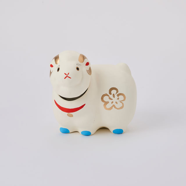 【正月先行予約商品・WEB限定】お正月飾りセットA 張子飾り 首ふり未 小・敷布と梅飾り(10月末~11月上旬発送)